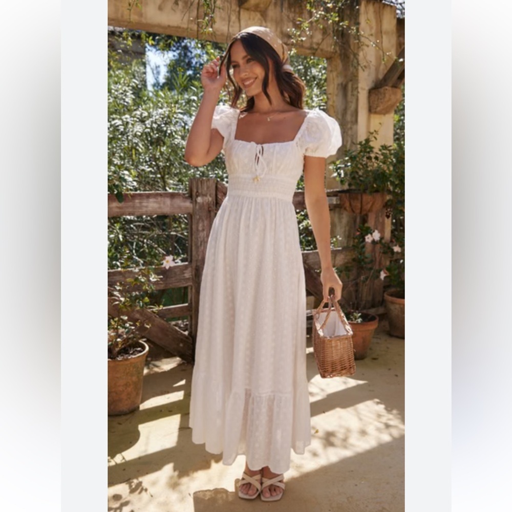 Billy J Dress Tania Midi White Eyelet Lace Size 10 US 6
